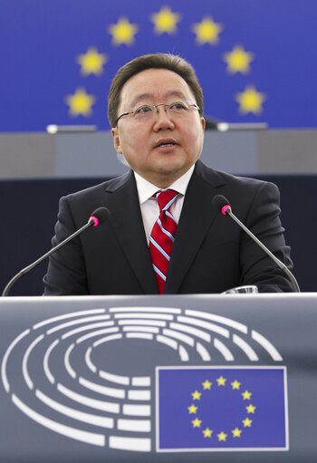 Φωτογραφία 42: Official visit of the President of Mongolia to the European Parliament in Strasbourg