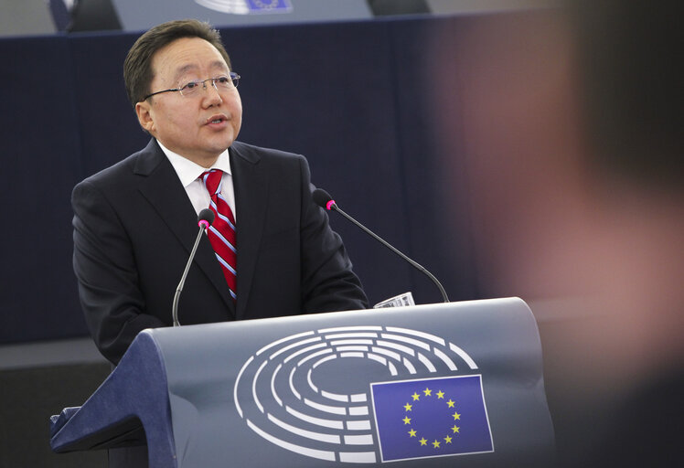 Photo 38 : Official visit of the President of Mongolia to the European Parliament in Strasbourg