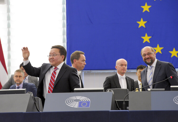 Φωτογραφία 30: Official visit of the President of Mongolia to the European Parliament in Strasbourg