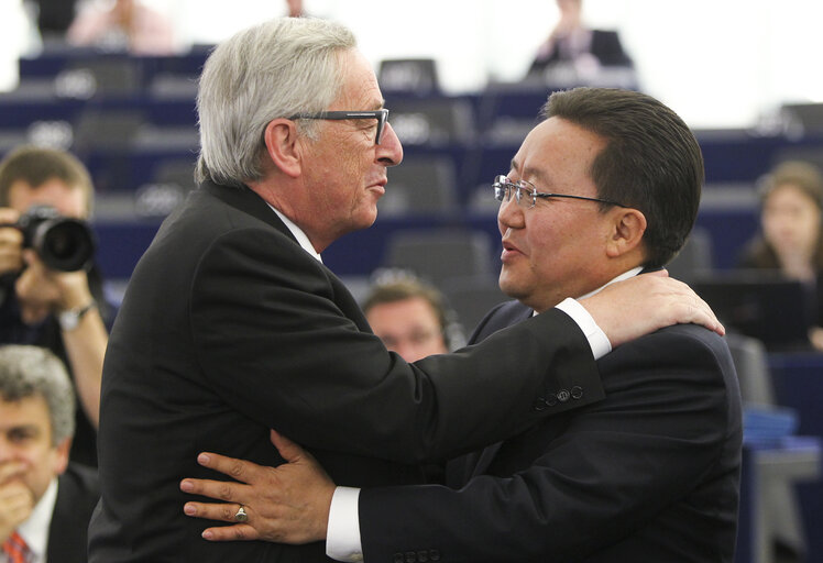 Photo 48 : Official visit of the President of Mongolia to the European Parliament in Strasbourg