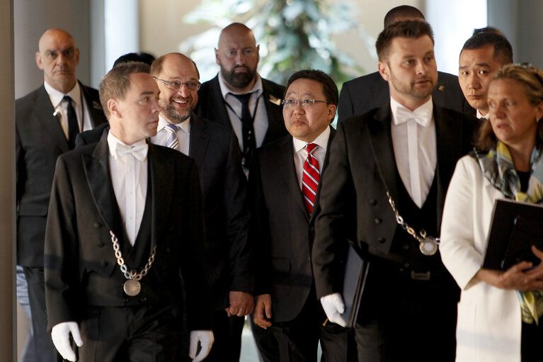 Fotografi 24: Official visit of the President of Mongolia to the European Parliament in Strasbourg.