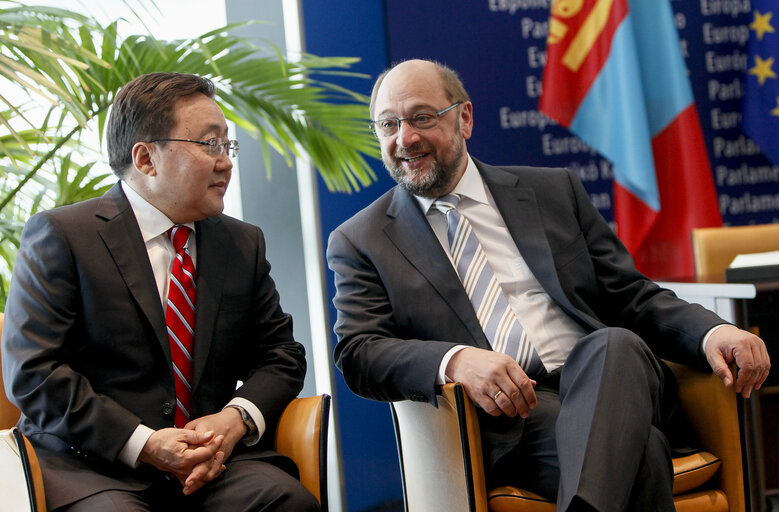 Fotografija 20: Official visit of the President of Mongolia to the European Parliament in Strasbourg - Protocol room