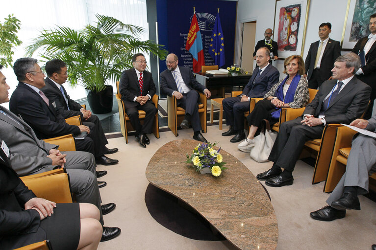 Φωτογραφία 21: Official visit of the President of Mongolia to the European Parliament in Strasbourg - Protocol room