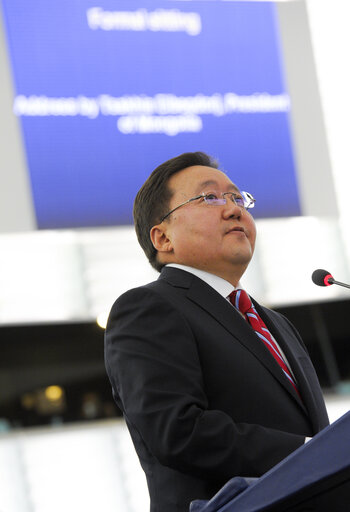 Fotografija 32: Official visit of the President of Mongolia to the European Parliament in Strasbourg