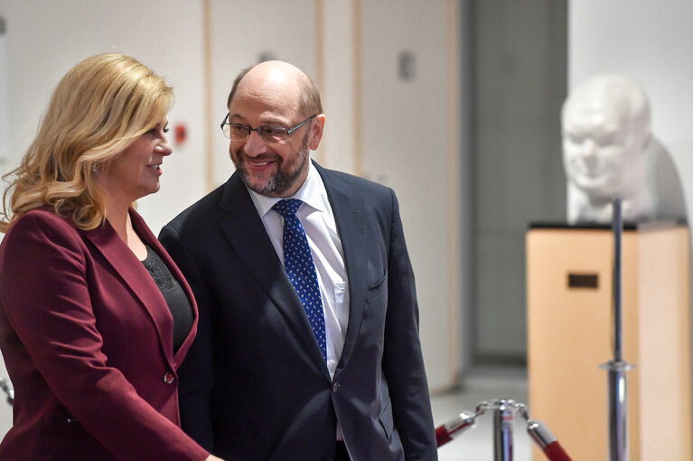 Fotografia 2: Martin SCHULZ - EP President meets with Kolinda GRABAR-KITAROVIC, President of Croatia