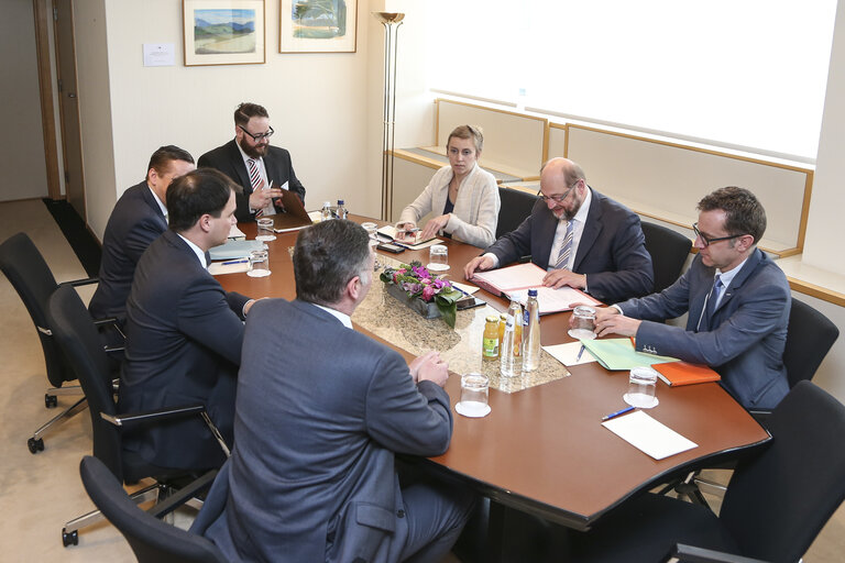 Martin SCHULZ - EP President meets with Jorg LEICHTFRIED and  Michael SCHICKHOFER, Landeshauptmann-Stellvertreter