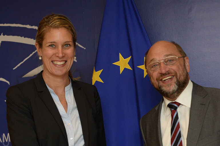 Billede 2: Martin SCHULZ-EP President meets with EP Vice PRESIDENT Silvia Koch MEHRIN