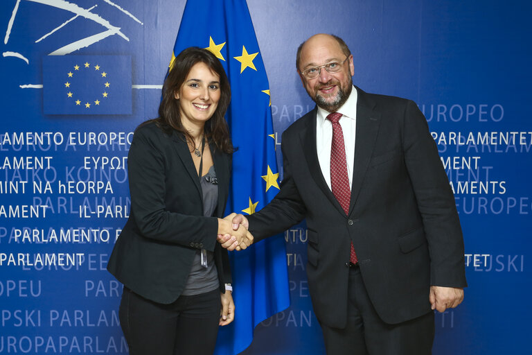 Martin SCHULZ - EP President meets with MEP Laura FERRARA