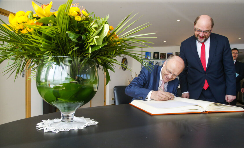 Photo 3 : Martin SCHULZ - EP President meets with Koen LENAERTS, President of the European Court of Justice