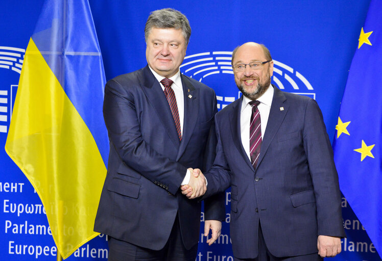 Suriet 2: Martin SCHULZ - EP President meets with Petro POROSHENKO, President of Ukraine