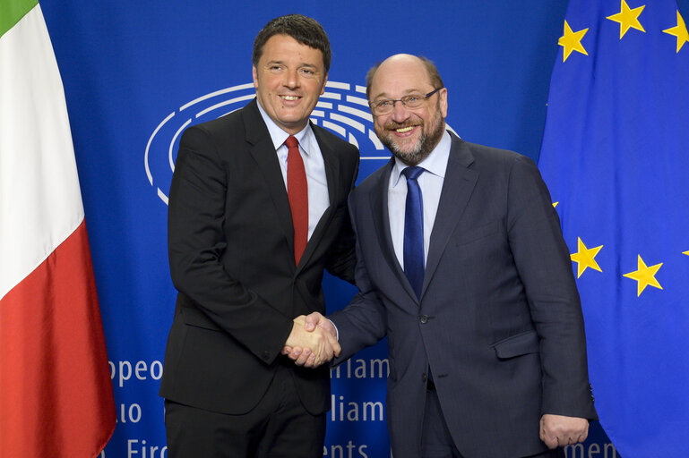 Martin SCHULZ, EP President meets with Matteo RENZI, Prime Minister of Italy.