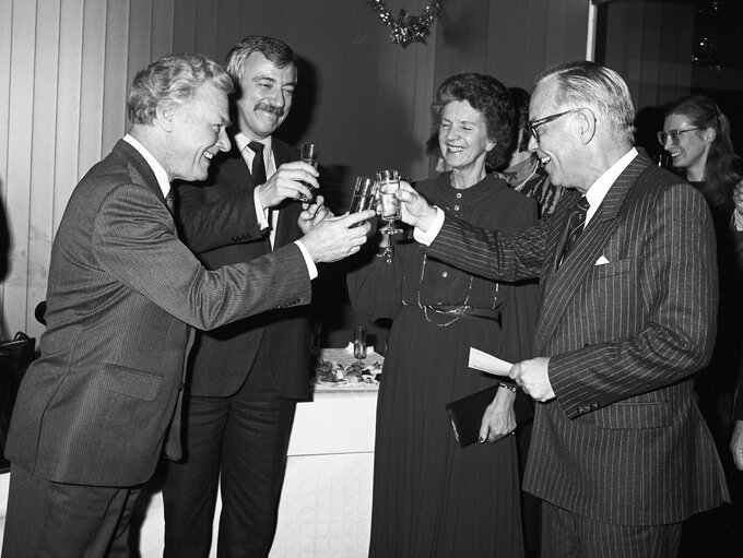 Reception for Prime Minister of Denmark at the European Parliament in Strasbourg In December 1987