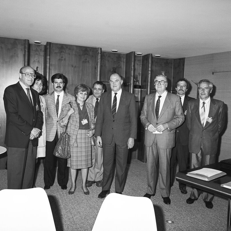 Lord PLUMB - EP President meets with a Delegation at the European Parliament in Strasbourg