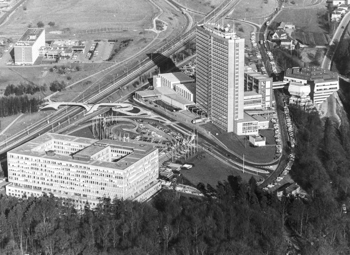 Aerial view of the European institutions in Luxembourg