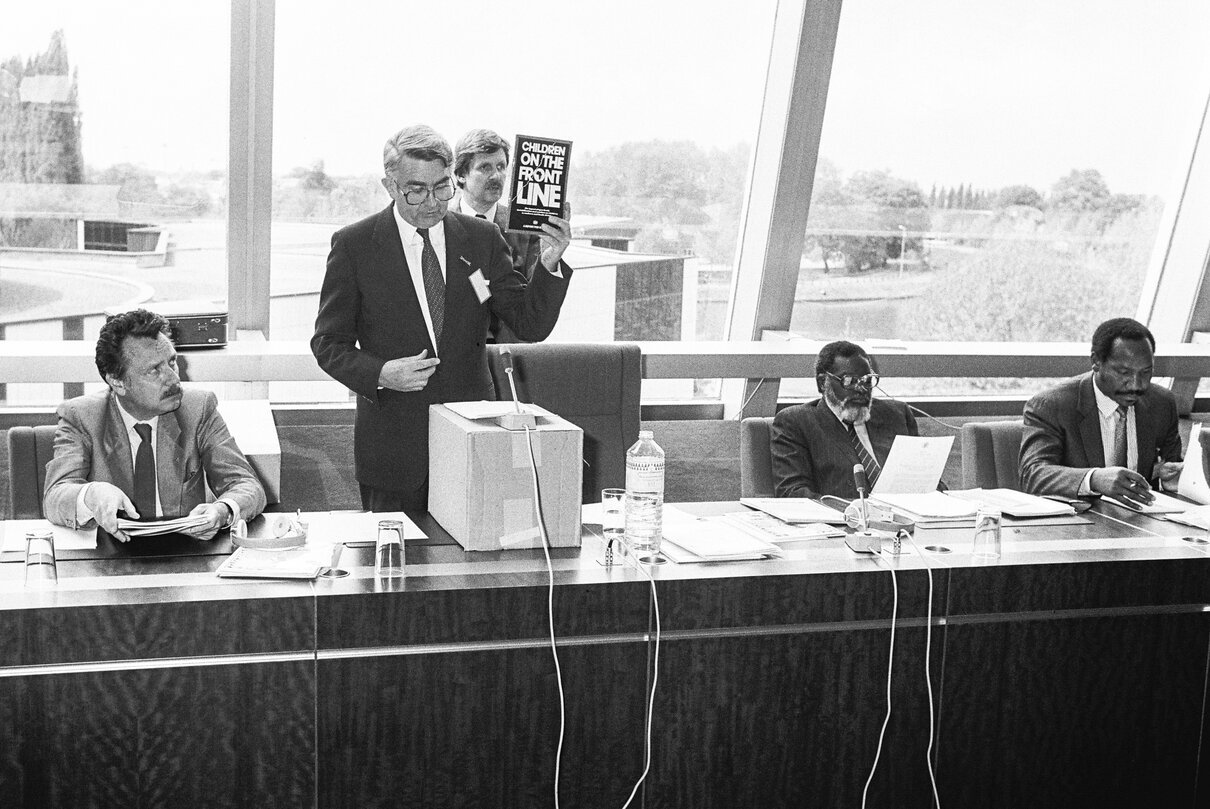 Meeting with Permanent representative to the United Nations at the European Parliament in Strasbourg in May 1987