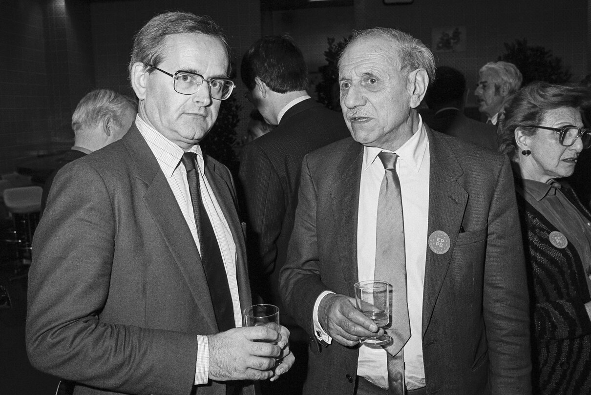 Reception at the European Parliament in Strasbourg in November 1986.