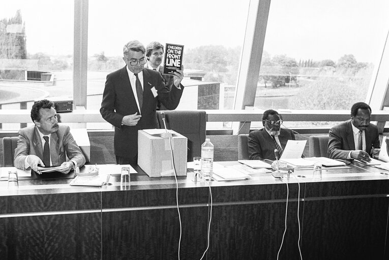 Fotografija 1: Meeting with Permanent representative to the United Nations at the European Parliament in Strasbourg in May 1987