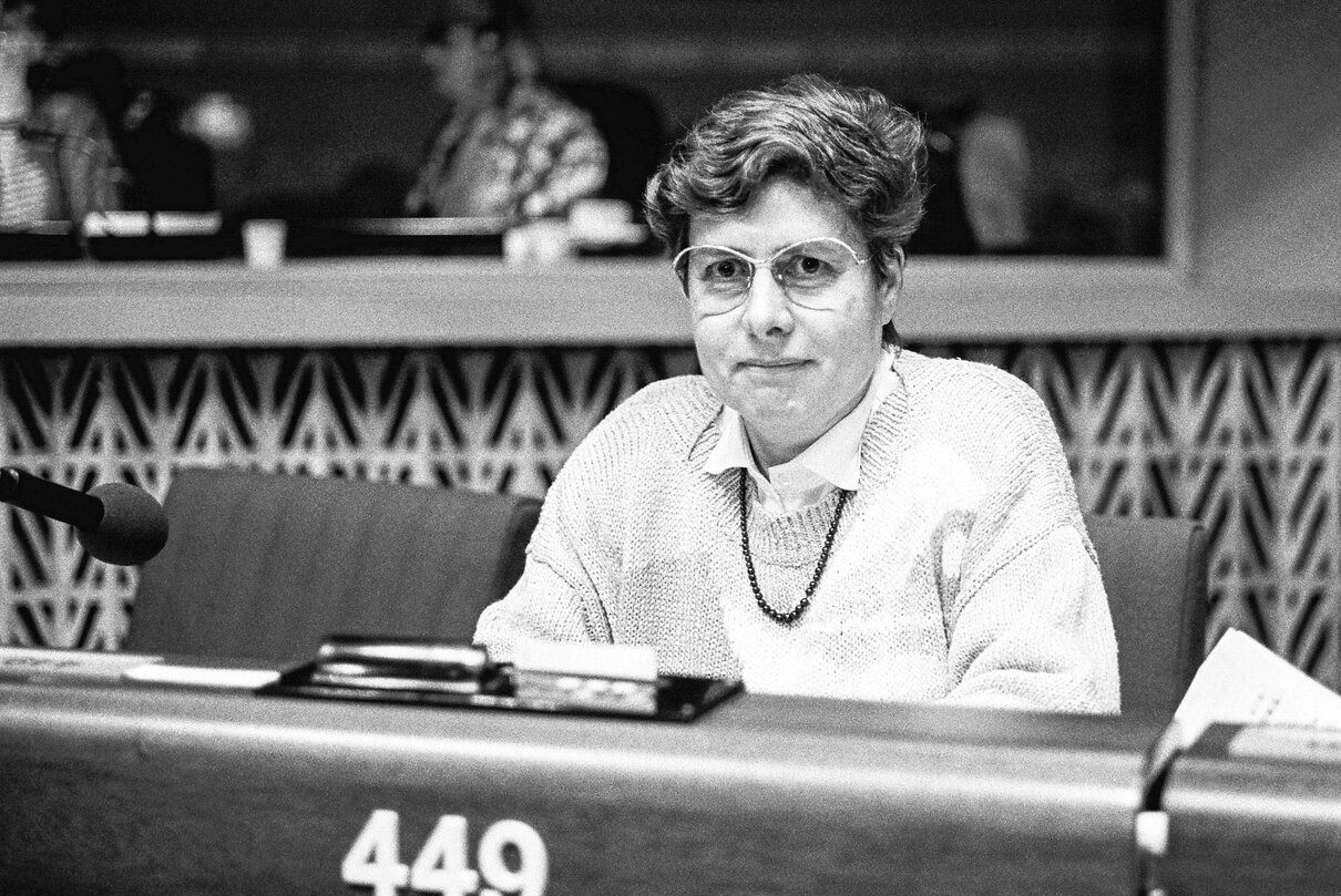 MEP Barbara SCHMIDBAUER at the European Parliament in Strasbourg in May 1987