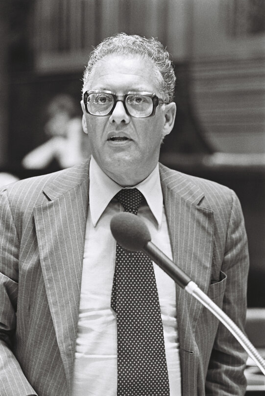 Member of the European Commission Wilhelm HAFERKAMP during a session in Luxembourg on July 1977.