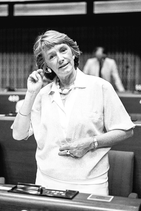 MEP Eileen LEMASS in Plenary Session at the European Parliament in Strasbourg in June 1988