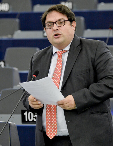 Foto 1: Francesc GAMBUS in plenary session week 03 2016 in strasbourg