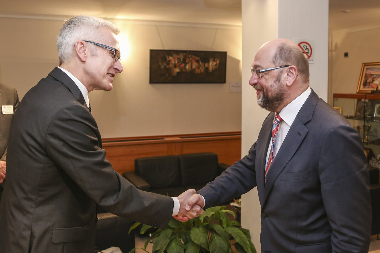 Martin SCHULZ - EP President meets with Jurgen STOCK - Secretary general of Interpol