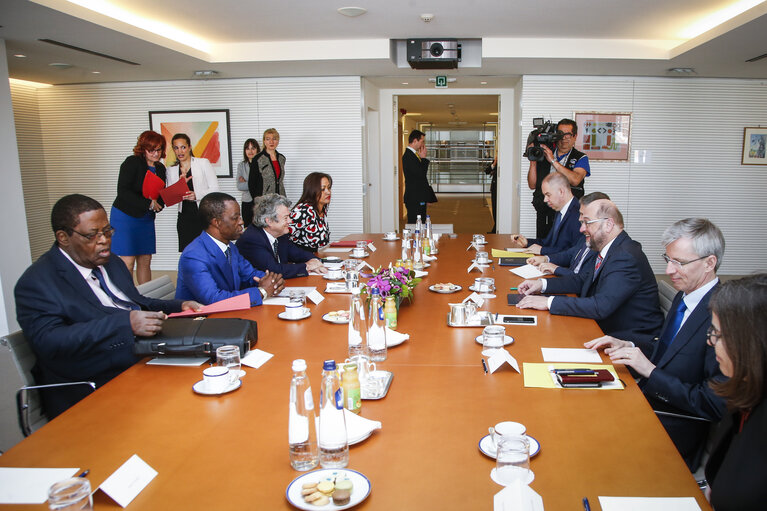 Martin SCHULZ - EP President meets with Roger NKODO DANG - President of the Pan African Parliament