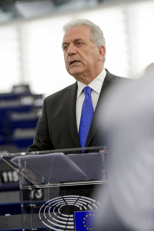 Dimitris AVRAMOPOULOS in plenary session week 15 2016 in Strasbourg