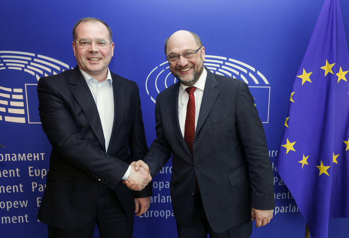 Martin SCHULZ - EP President meets with Andrejs MAMIKINS