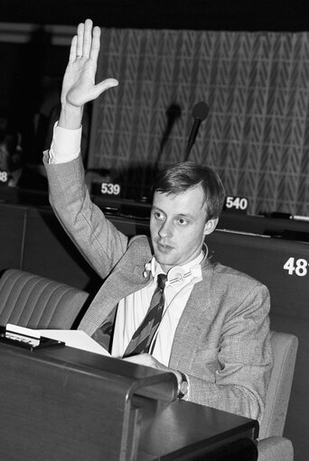 MEP Friedrich MERZ in Plenary Session at the European Parliament in Strasbourg