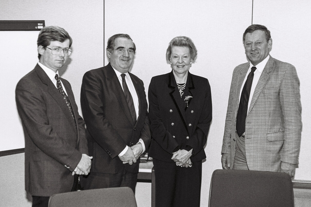 MEPS Gene FITZGERALD and Patrick LANE with guets in Strasbourg