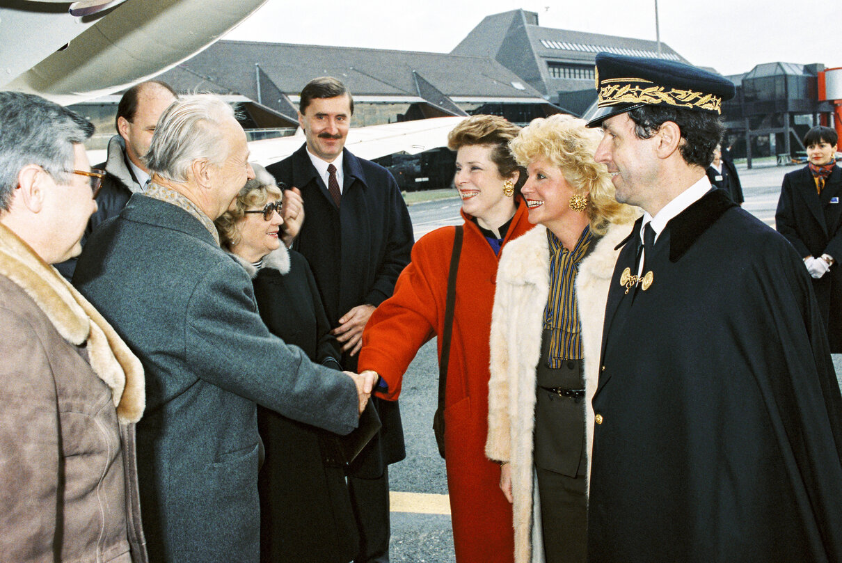 Sakharov Prize 1989: Visit of Alexander DUBCEK at the European Parliament in Strasbourg - Entzheim