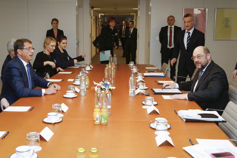 Fotografija 7: Martin SCHULZ - EP President meets with Pavol PASKA, Speaker of the National Council of Slovakia