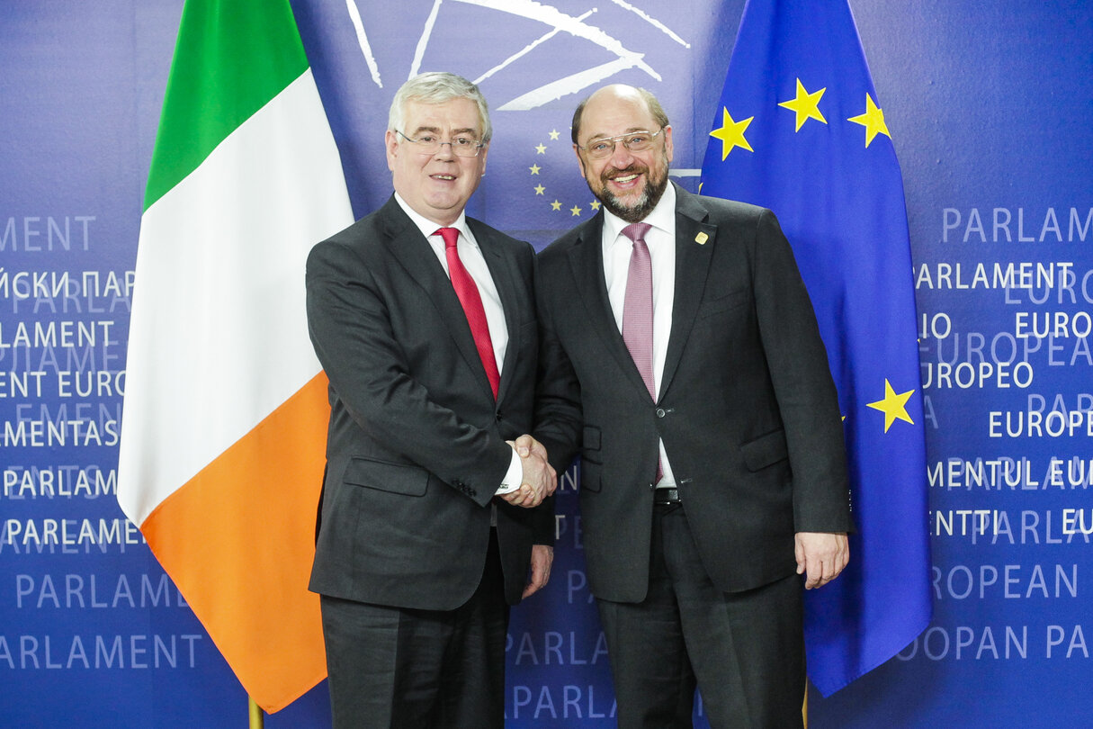 Martin SCHULZ - EP President meets with Eamon GILMORE, deputy Prime Minister of Ireland, in Brussels