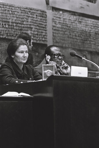 Foto 15: Simone VEIL, EP President during the African Caribbean and Pacific group of states dialogue with Europe in 1978 in Luxembourg