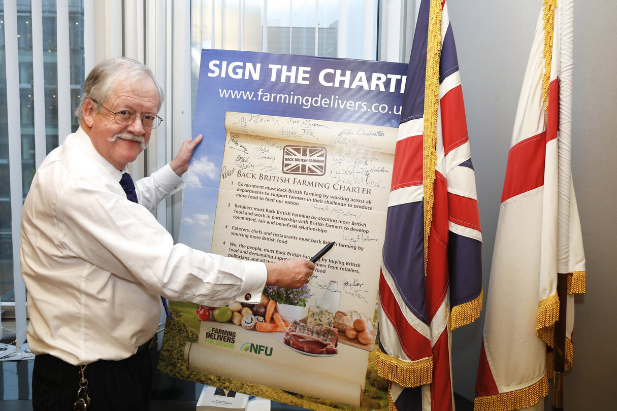 MEP Roger HELMER signs the British Farming Charter