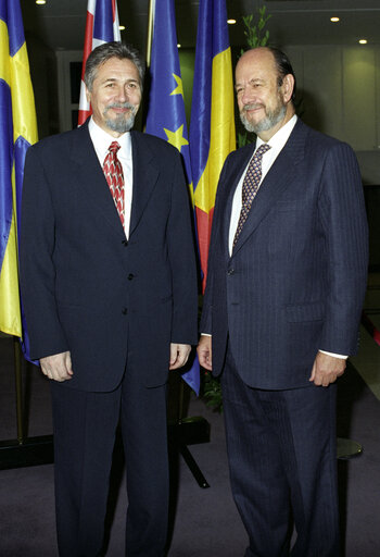 Emil Constantinescu and Jose-Maria Gil Robles meeting in February 1997