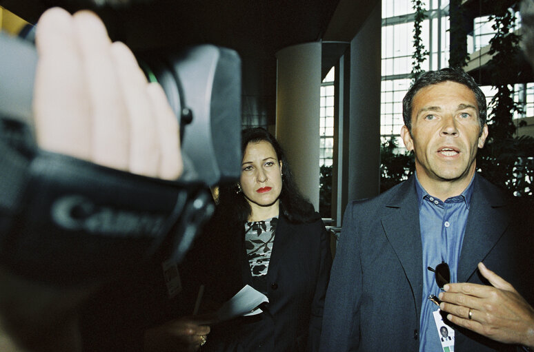 Jorg HAIDER, the leader of Austrian party BZO in Strasbourg in October 1999.