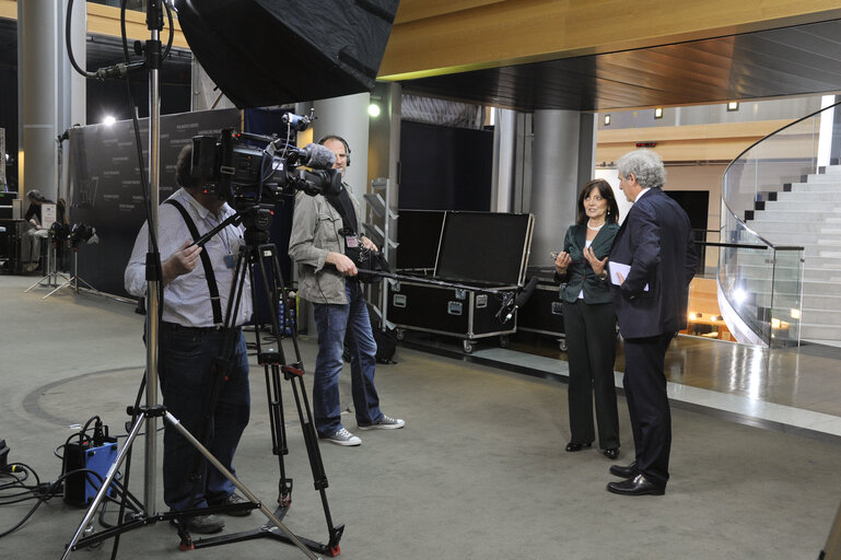 MEP Patrizia TOIA during an interview with the RAI television in Strasbourg