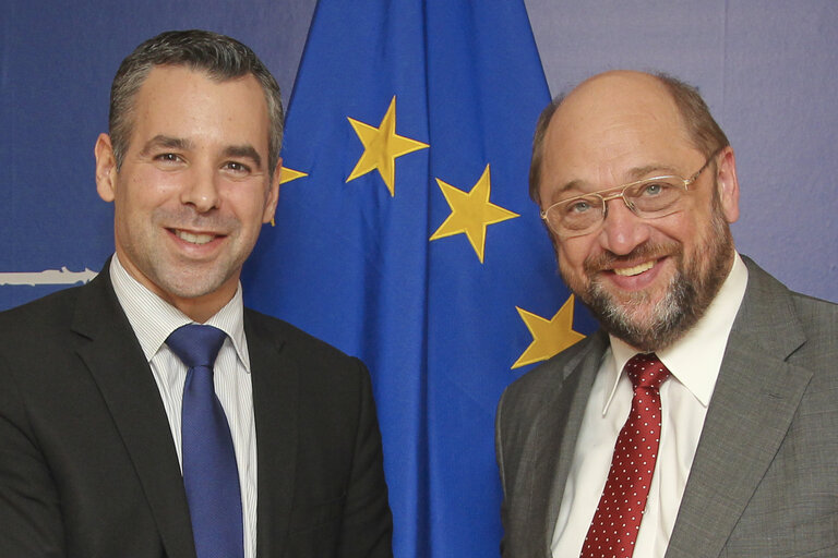 Fotografia 1: Martin SCHULZ - EP President meets with Alexander ALVARO