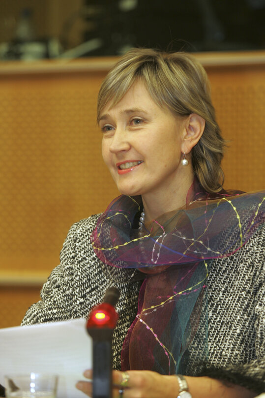 MEP Marianne MIKKO attends a meeting in Brussels