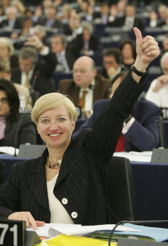 MEP Maria MARTENS attends a plenary session in Strasbourg