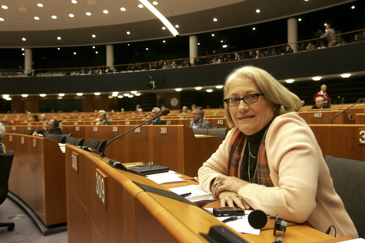 MEP Marie-Helene DESCAMPS attends a plenary session in Brussels