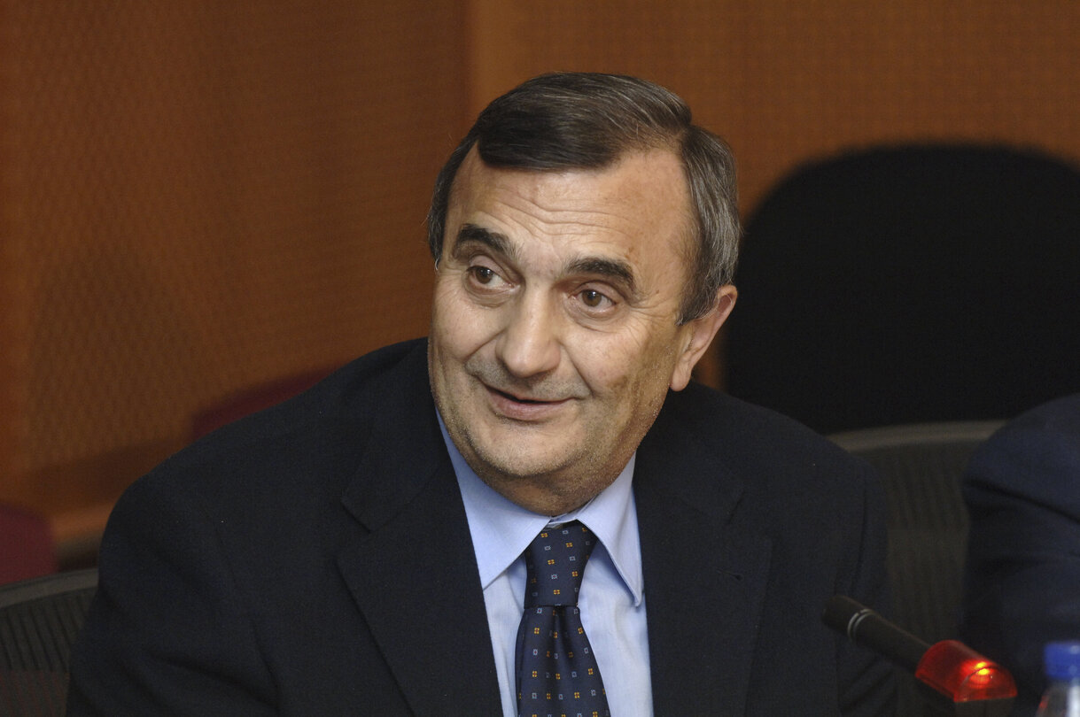 Umberto PIRILLI in a meeting at the EP in Brussels.