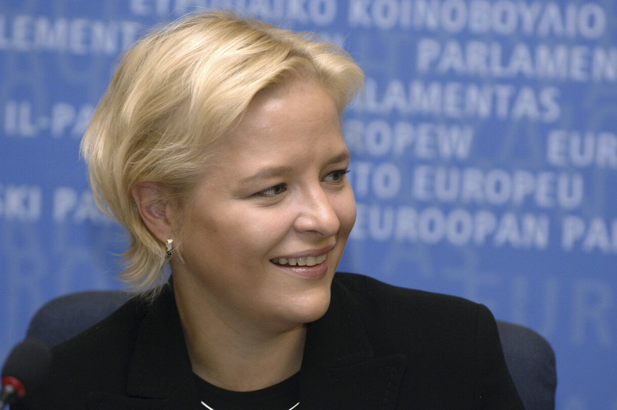 Portrait of MEP Piia-Noora KAUPPI in Brussels