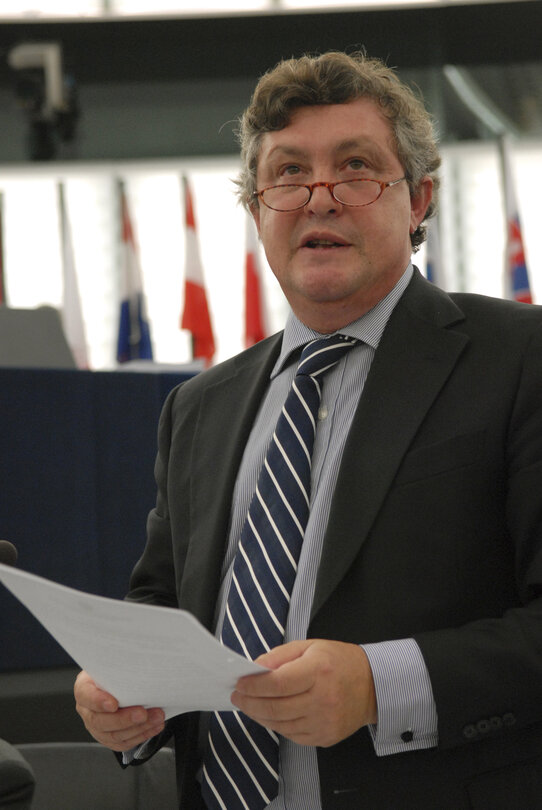 The State Secretary for European Affairs of Portugal in plenary session of the EP in Strasbourg.