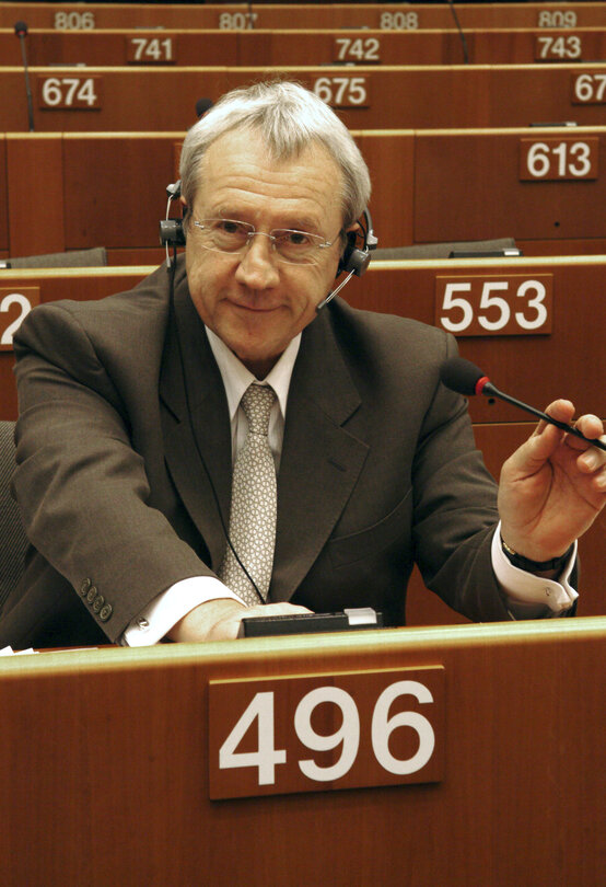 MEP Thierry CORNILLET attends a plenary session in Brussels