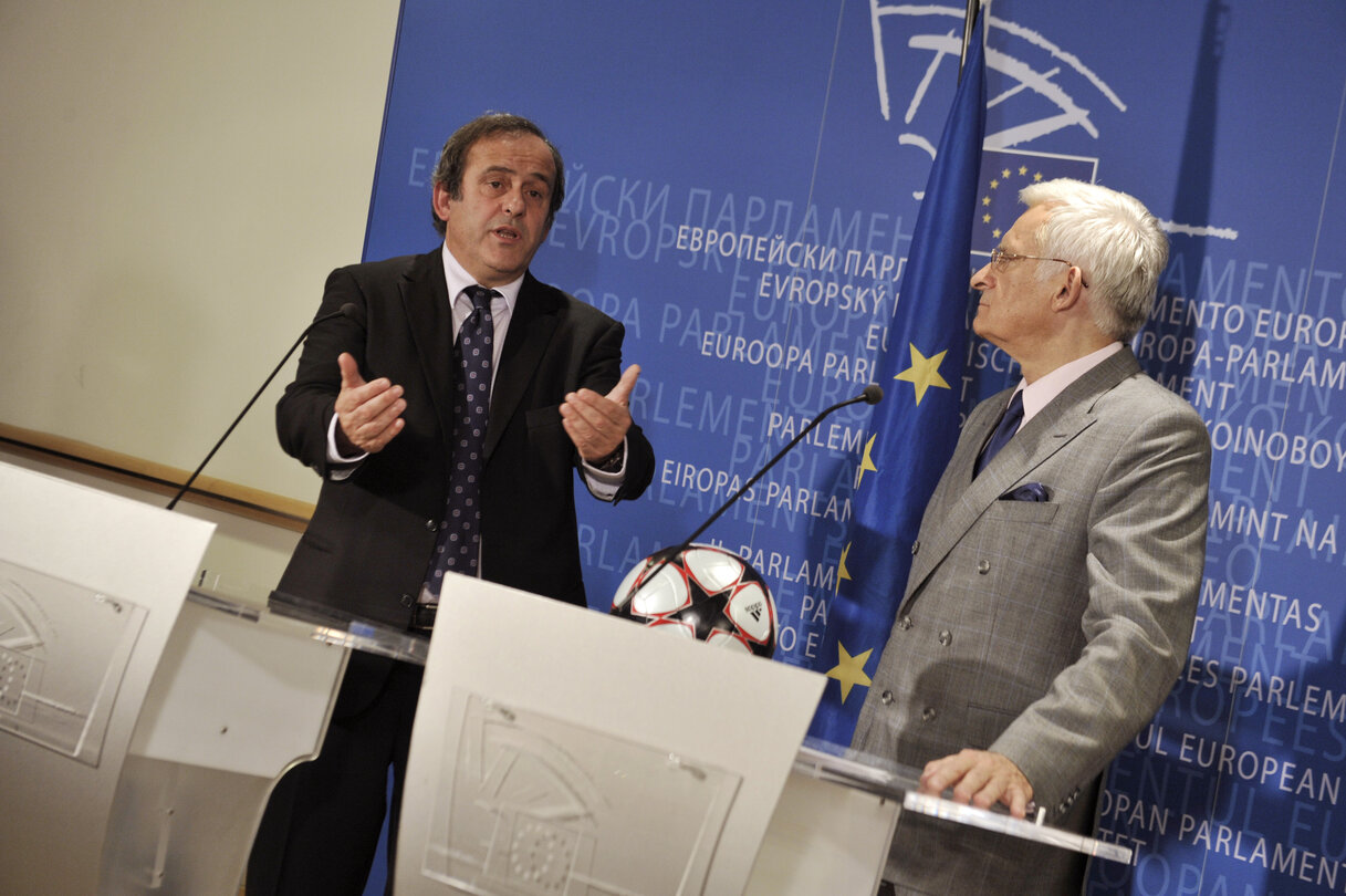 EP President meets with UEFA President Michel PLATINI