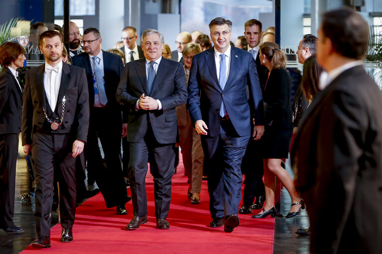 Antonio TAJANI - EP President meets with Andrej PLENKOVIC - Prime Minister of Croatia - Arrival