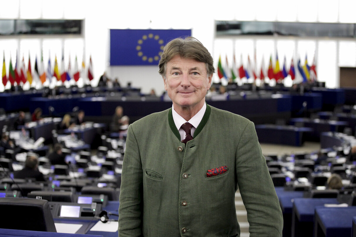 Georg MAYER and MEPs in Plenary Chamber in Strasbourg